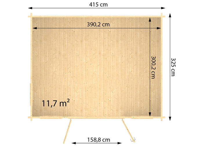 Friggebod Bingham 2 399 x 309 cm 11,71 m² Lasita Maja